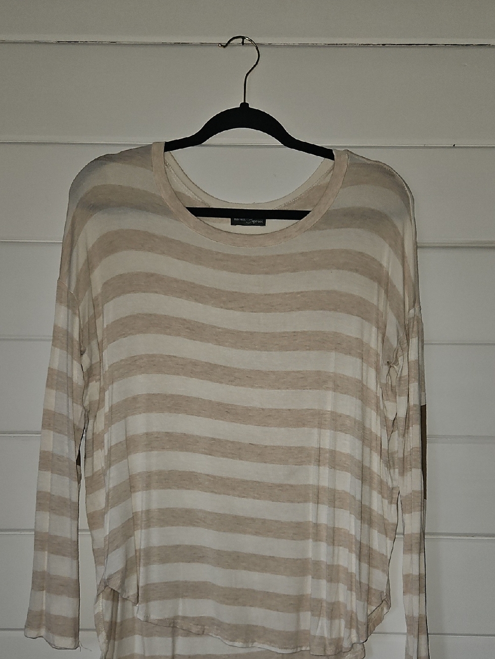 Market & Spruce Canby Striped Elbow Patch Top (S)